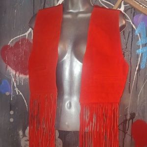 Red LEATHER Vest